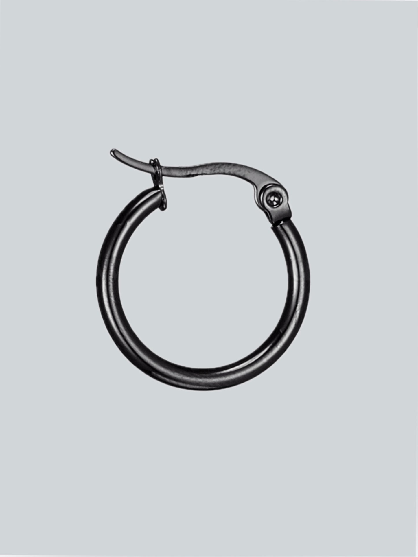 Orecchino ad Anello Singolo Nero