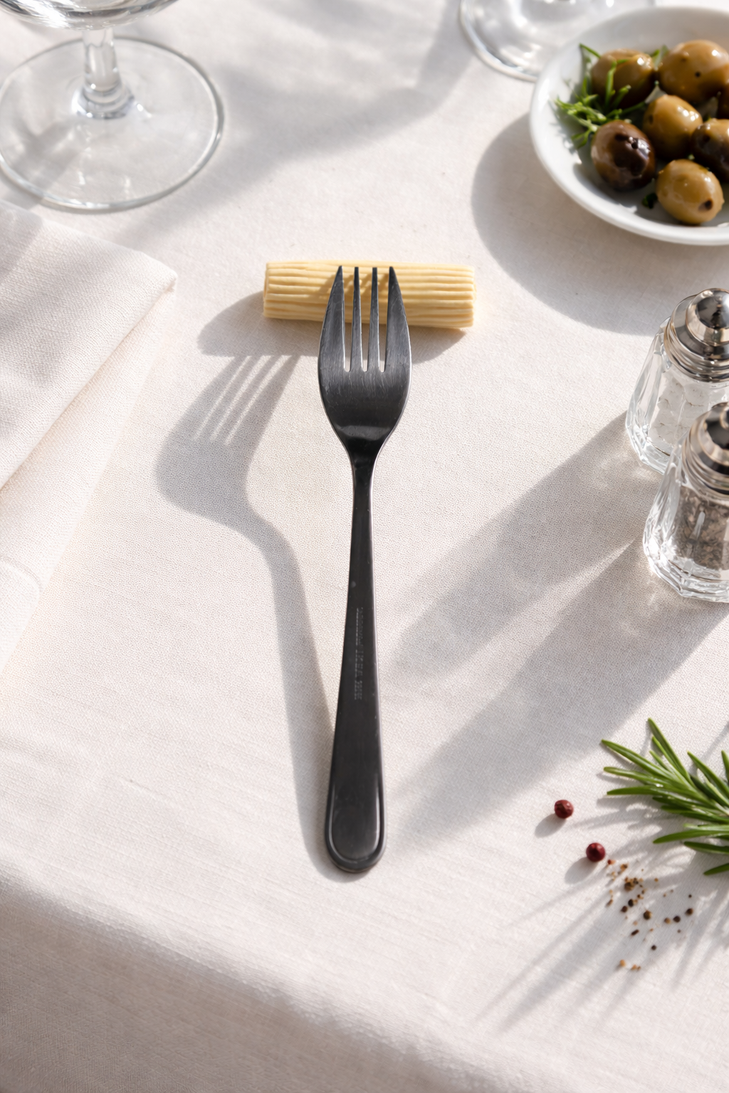 Poggiaposate Rigatone in Ceramica Artigianale