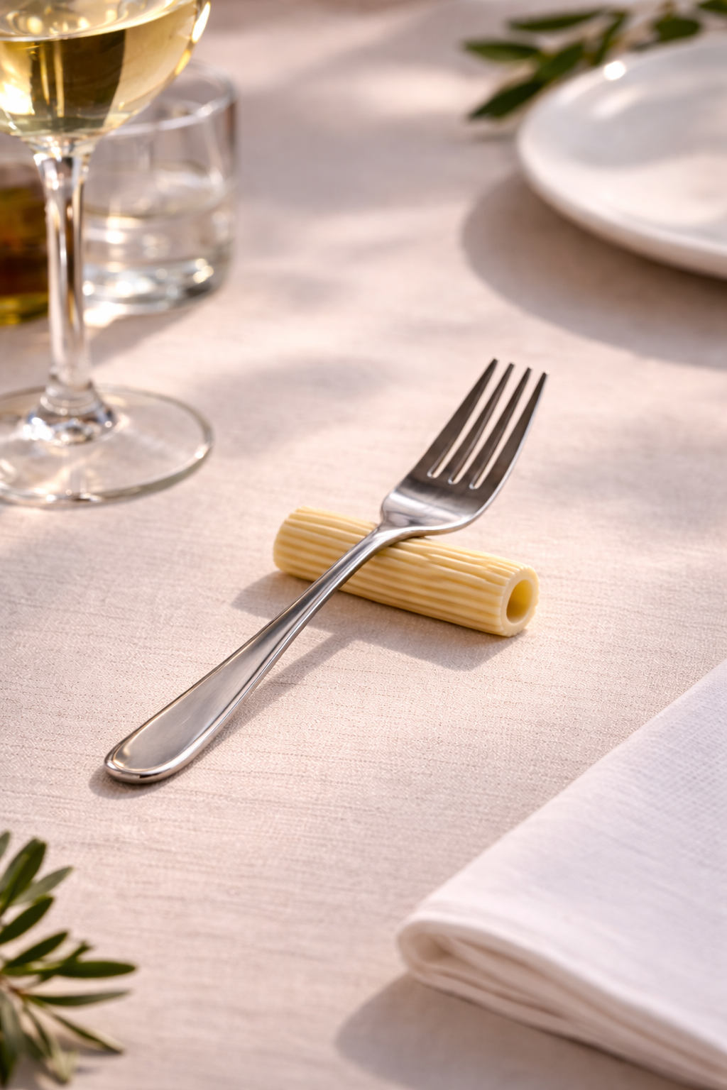 Poggiaposate Rigatone in Ceramica Artigianale