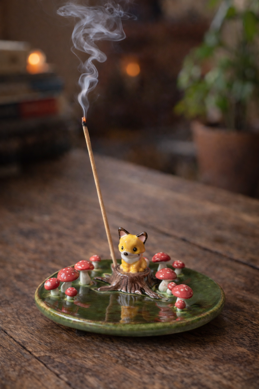 Piattino Portagioie Bruciaincenso con Volpe