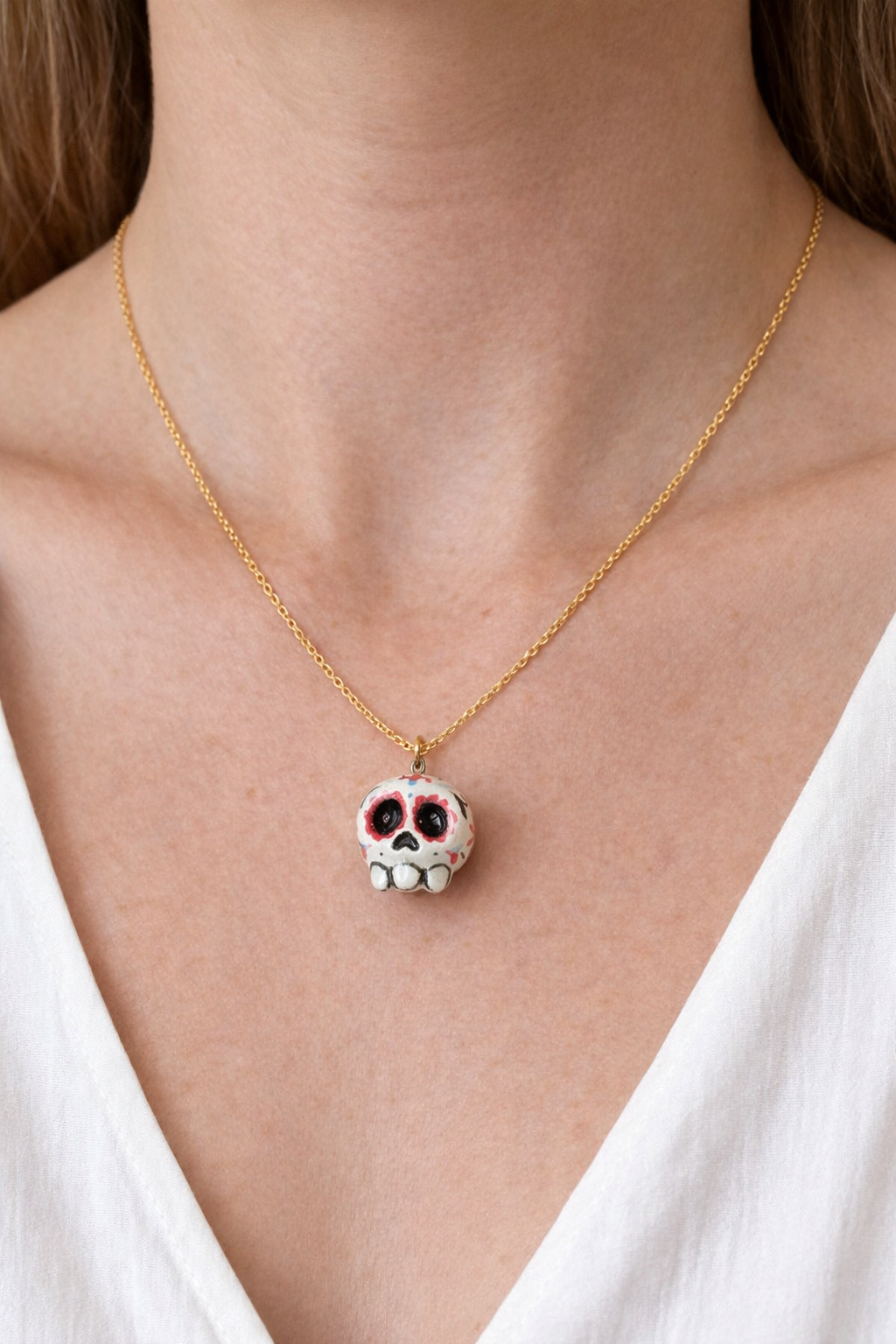 Ciondolo Singolo Teschio Decorato