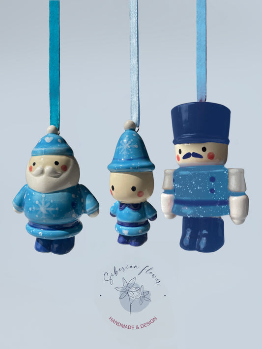 Combo Mini Babbo Blu, Mini Elfo Blu e Mini Soldatino Blu