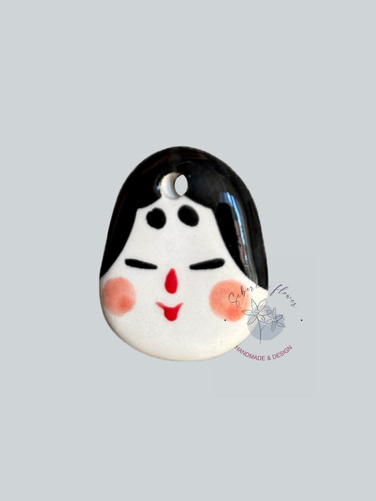 Ciondolo Singolo Maschera Giapponese Okame