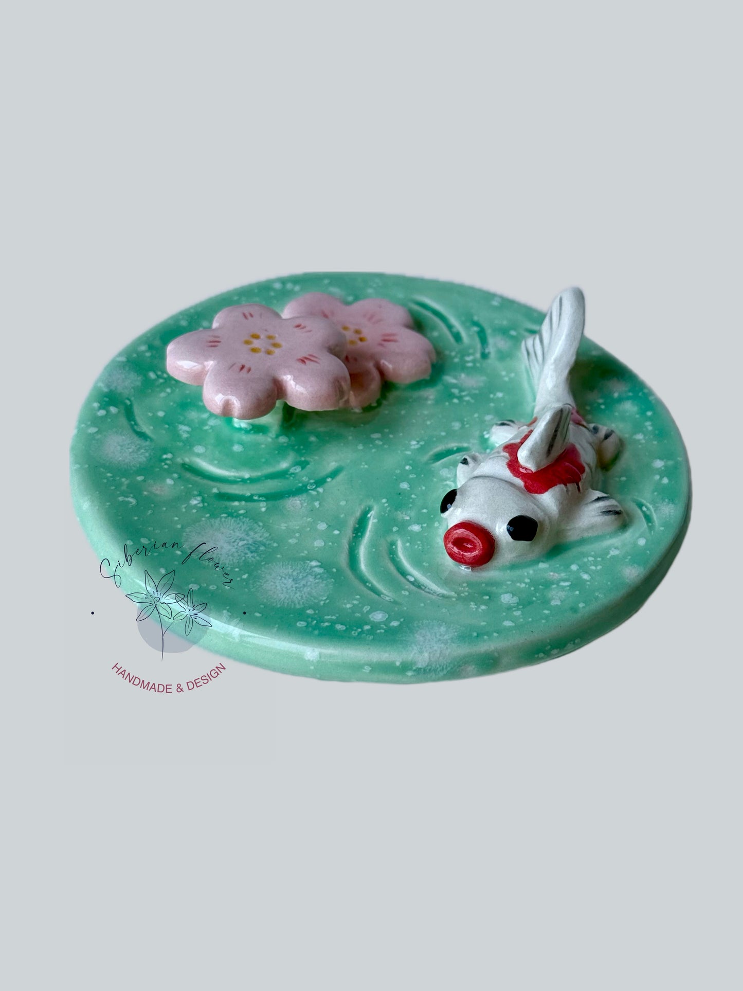 PREORDER Piattino Portagioie Bruciaincenso con Carpe Koi