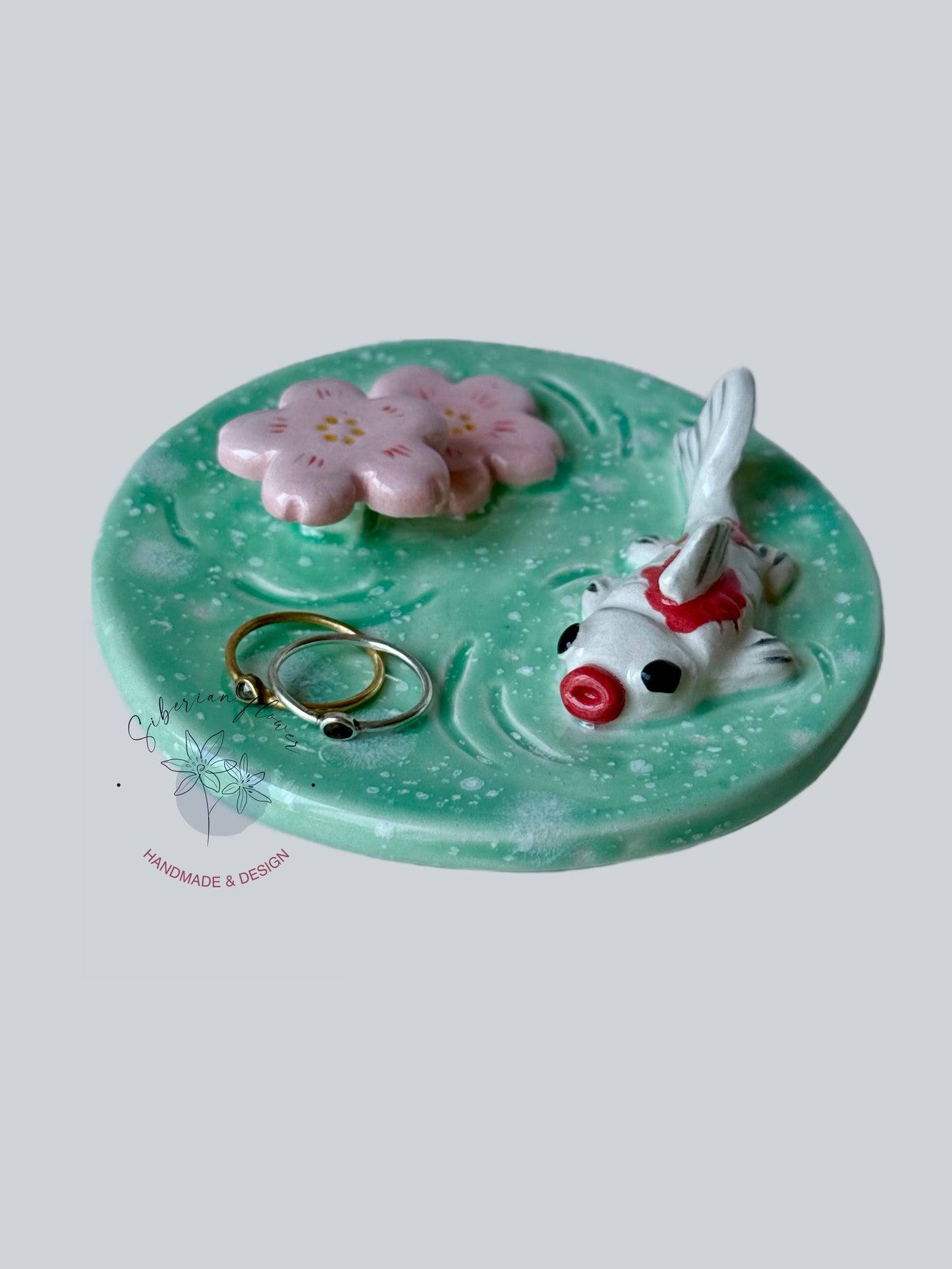 PREORDER Piattino Portagioie Bruciaincenso con Carpe Koi