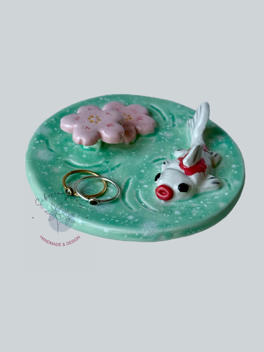 PREORDER Piattino Portagioie Bruciaincenso con Carpe Koi