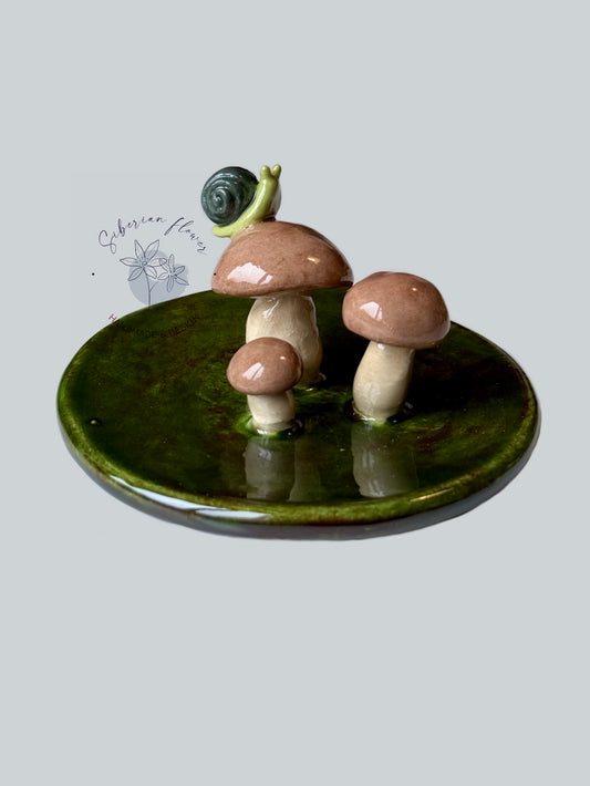 Piattino Portagioie Bruciaincenso con Lumaca