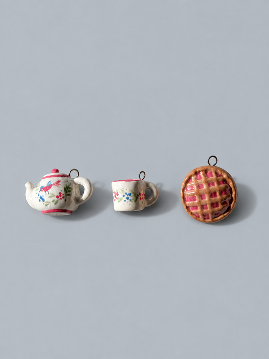 PREORDER Combo Ciondoli Teiera, Tazza da Tè e Crostata